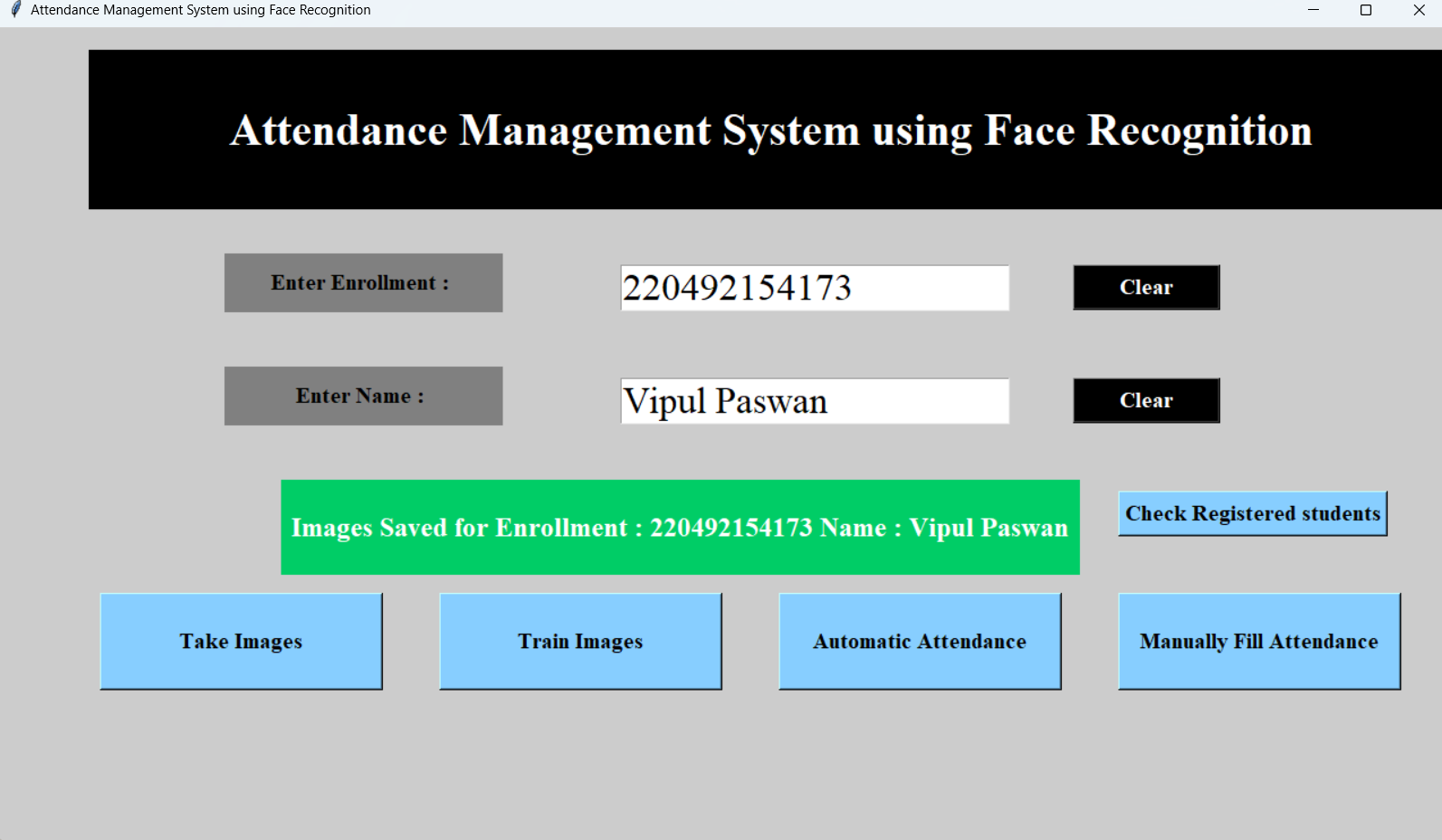Attendance Management System project screenshot