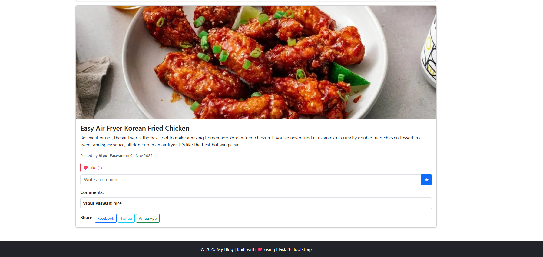 Blog Writing Platform project screenshot